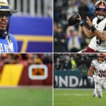 Cam Newton, Jayden Daniels, Terry McLaurin and Austin Ekeler