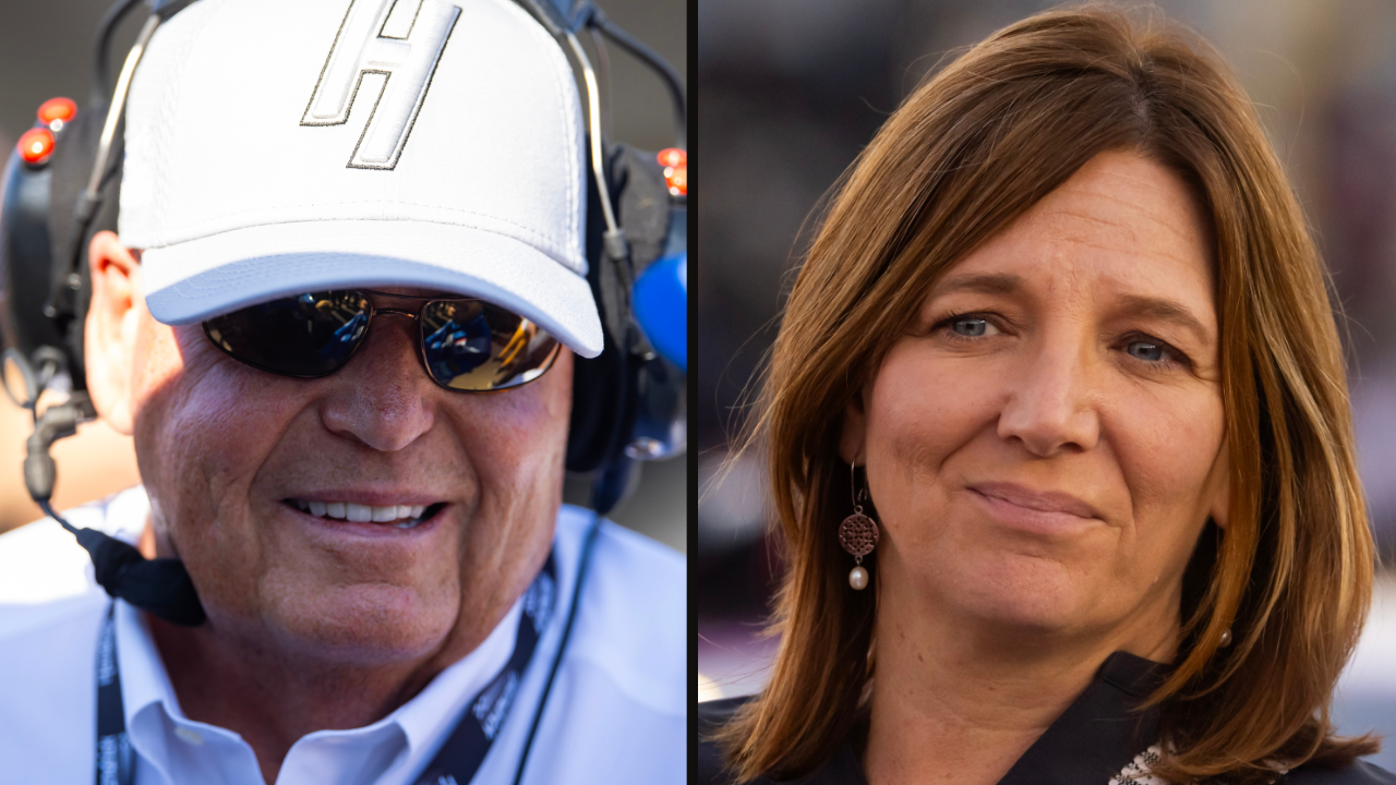 Rick Hendrick (L) and Kelley Earnhardt (R). Image Credits: Imagn.