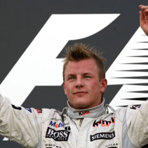 Kimi Raikkonen (Finland McLaren Mercedes) celebrates his victory at the Suzuka GP 2005 Motorsport Grand Prix Men's Japanese Grand Prix 2005, Formula 1 World Championship