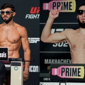 Arman Tsarukyan (L), Islam Makhachev (R)