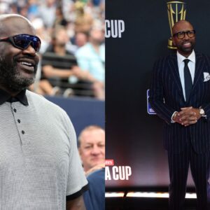 Shaquille O'Neal (L), Kenny Smith (R)