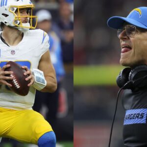 Justin Herbert and Jim Harbaugh