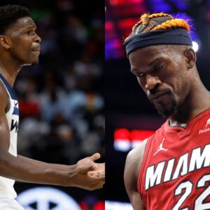 Anthony Edwards(L) and Jimmy Butler(R)