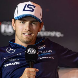 22nd August 2024; Circuit Zandvoort, Zandvoort, Holland, North Holland, Netherlands; Formula 1 Heineken Dutch Grand Prix 2024; Arrivals and Inspection Day; Logan Sargeant (USA) of Williams Racing answers questions from the media