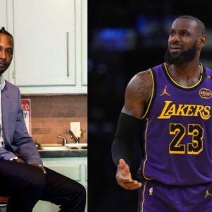 Kwame Brown (L) and LeBron James (R)