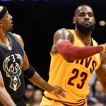 Cleveland Cavaliers forward LeBron James (23) looks to pass against Milwaukee Bucks guard Jason Terry (3) in the second quarter at BMO Harris Bradley Center.