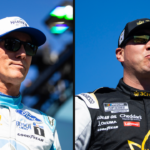 Kevin Harvick (L) and Kyle Busch (R). Image Credits: Imagn.