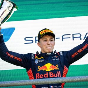 HADJAR Isack (fra), Campos Racing, Dallara F2 2024, portrait, podium during the 10th round of the 2024 FIA Formula 2 Championship from July 26 to 28, 2024 on the Circuit de Spa-Francorchamps