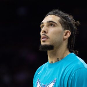 Charlotte Hornets guard LiAngelo Ball before a game against the Philadelphia 76ers at Wells Fargo Center