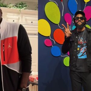 Jasmine and Michael Jordan (L) and Rakeem Christmas (R)