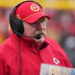 Kansas City Chiefs head coach Andy Reid looks on during the second quarter of a 2025 AFC divisional round game against the Houston Texans at GEHA Field at Arrowhead Stadium.