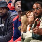 Zion Williamson (L) and Carmelo Anthony (R)