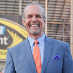 NASCAR announcer Kyle Petty at the Irwin Tools Night Race at Bristol Motor Speedway.