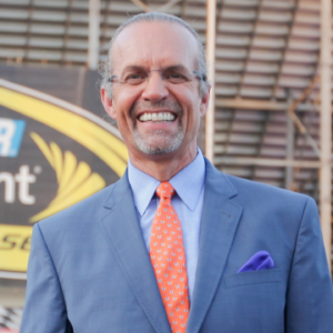 NASCAR announcer Kyle Petty at the Irwin Tools Night Race at Bristol Motor Speedway.