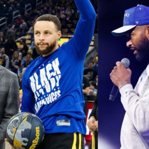 Steph Curry (L) and DeMarcus Cousins (R)