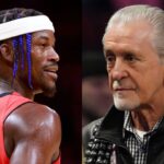 Jimmy Butler (L) and Pat Riley (R)