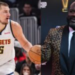 Nikola Jokic (L) and Shaquille O'Neal (R)