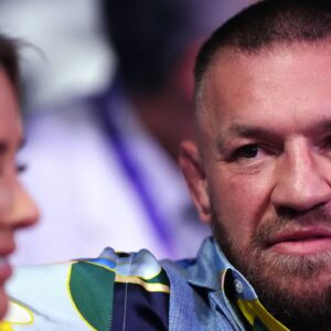 Anthony Joshua v Daniel Dubois - IBF Heavyweight Title Fight - Wembley Stadium Conor McGregor and Dee Devlin in the stands at Wembley Stadium, London. Picture date: Saturday September 21, 2024. Use subject to restrictions. Editorial use only, no commercial use without prior consent from rights holder. PUBLICATIONxNOTxINxUKxIRL Copyright: xBradleyxCollyerx 77543217