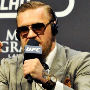 RIO DE JANEIRO, Brazil - 03 20 2015: WEIGHING UFC RIO - press conference PK Pressekonferenz with the featherweight challenger Conor McGregor during Weighing Maia UFC held in Maracanazinho. PUBLICATIONxNOTxINxBRA MarceloxCortes