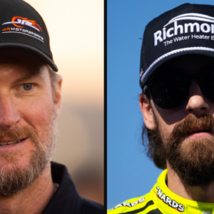 Dale Earnhardt Jr. (L) and Ryan Blaney (R). Image Credits: Imagn.