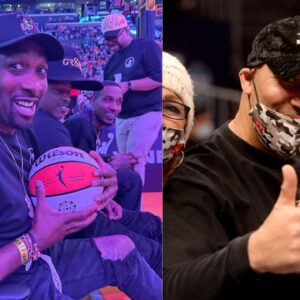 Gilbert Arenas (L) and LaVar Ball (R)