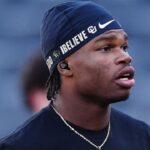 Colorado Buffaloes wide receiver Travis Hunter (12) before the game against the Oklahoma State Cowboys at Folsom Field.