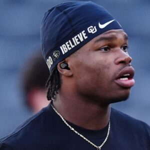 Colorado Buffaloes wide receiver Travis Hunter (12) before the game against the Oklahoma State Cowboys at Folsom Field.