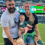 Kylie kelce with husband Jason kelce and their three daughters.