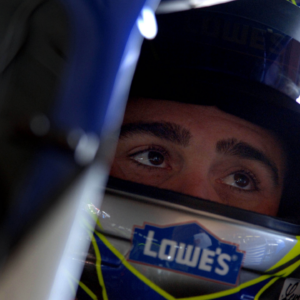 Feb 25, 2006; Fontana, CA, USA; Jimmy Johnson sits in the (48) Lowes Chevrolet during practice for the Auto Club 500 at the California Speedway in Fontana, CA. Mandatory Credit: Mark J. Rebilas-Imagn Images Copyright © 2006 Mark J. Rebilas