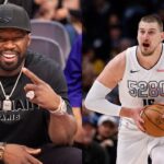 50 Cent(L) and Nikola Jokic(R)