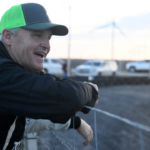 Former NASCAR driver Kenny Wallace watches the kids go-cart race, Wednesday, Oct. 7, 2020, in Bishop.