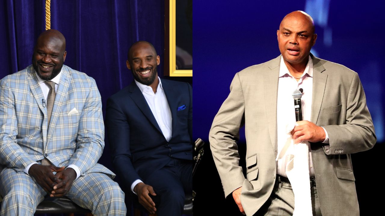 Shaquille O'Neal and Kobe Bryant(L), Charles Barkley(R)