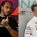 Lewis Hamilton (L) and Michael Schumacher (R)