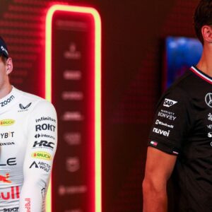 Max Verstappen of the Netherlands and Oracle Red Bull Racing and George Russell of Great Britain