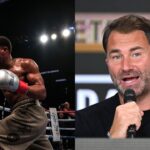 Devin Haney (L), Eddie Hearn (R)