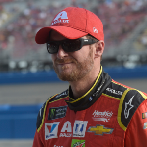 March 24, 2017; Fontana, CA, USA; NASCAR cup driver Dale Earnhardt Jr. (88) during qualifying for the Auto Club 400 at Auto Club Speedway. Mandatory Credit: Gary A. Vasquez-Imagn Images