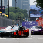 NASCAR Cup Series driver Chase Elliott (9) drives along Grant Park during practice and qualifying for the Chicago Street Race.