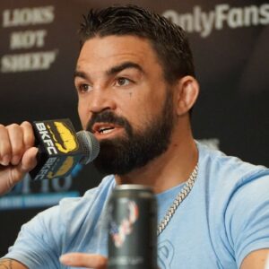 LAS VEGAS, NV - APRIL 4: Mike Perry attends the BKFC 41 official pre-fight press conference, PK, Pressekonferenz on April 4, 2023, at the Palms Casino in Las Vegas, NV. (Photo by Amy Kaplan Icon Sportswire) BOXING: APR 04 BKFC 41 Press Conference Icon2304042110