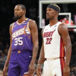 Kevin Durant (L) and Jimmy Butler (R)