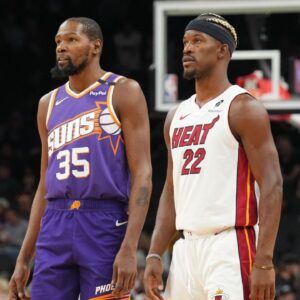 Kevin Durant (L) and Jimmy Butler (R)