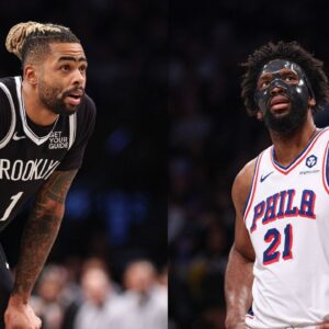 D'Angelo Russell (L), Joel Embiid (R)