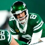 New York Jets quarterback Aaron Rodgers (8) may have played his last game for Gang Green, Sunday January 5, 2025, in East Rutherford.