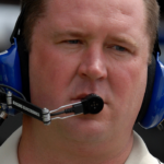 May 4, 2007; Richmond, VA, USA; Derrick Finley crew chief for Nascar Nextel Cup Series driver Dale Jarrett (44) during practice for the Jim Stewart 400 at Richmond International Raceway. Mandatory Credit: Mark J. Rebilas-Imagn Images Copyright © 2007 Mark J. Rebilas