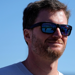 Feb 18, 2018; Daytona Beach, FL, USA; Daytona 500 grand marshall Dale Earnhardt Jr. prior to the Daytona 500 at Daytona International Speedway. Mandatory Credit: Jasen Vinlove-Imagn Images