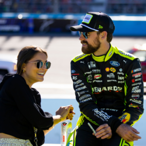 NASCAR Cup Series driver Ryan Blaney (right) with girlfriend Gianna Tulio during the Cup Championship race at Phoenix Raceway.