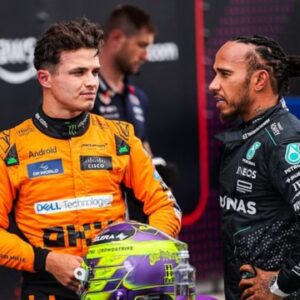 Lando Norris(L), Lewis Hamilton(R)
