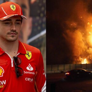 Charles Leclerc (L) and Los Angeles Wildfires (R)