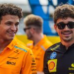 Autodromo di Monza, Monza, Italy. 1.September.2024; Lando Norris and Charles Leclerc during Formula One Italian Grand Prix