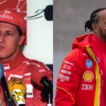 Michael Schumacher (L) and Lewis Hamilton (R)