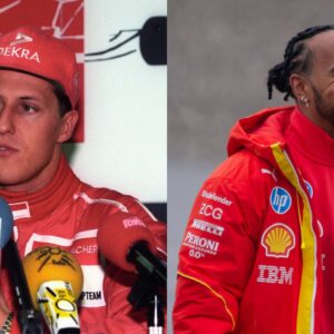 Michael Schumacher (L) and Lewis Hamilton (R)